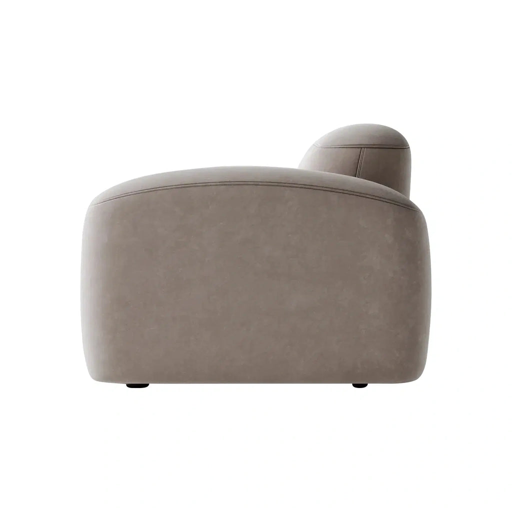 Cloud Shape 3-Seater Sofa with Round Bolster Cushions | Premium Fabric | Modern Modular Living Room Couch