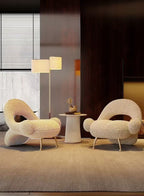 Italian Luxury Artistic Design Leisure Sofa Chair Curved Back Bent Style Reception Single Chair Contemporary Accent Chair for Living Room