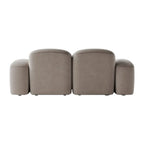 Cloud Shape 3-Seater Sofa with Round Bolster Cushions | Premium Fabric | Modern Modular Living Room Couch