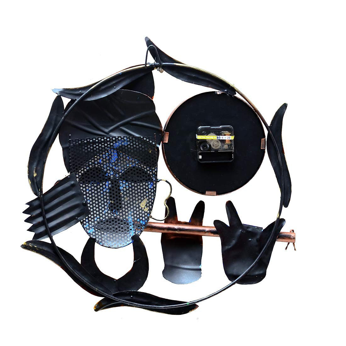 Blue Metal Analog Wall Clock