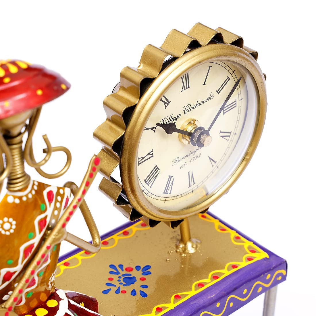 Desert Handcrafted Metal Musician Clock for Living Room & Bedroom Decor