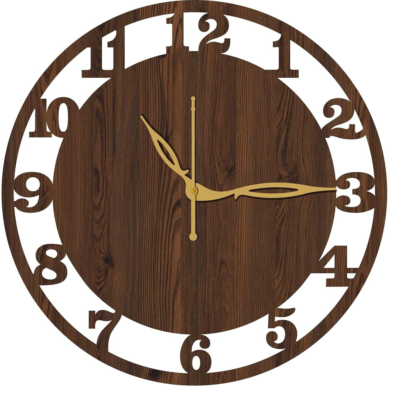 Analog 25 cm X 25 cm Wall Clock (Brown, Without Glass, Standard)