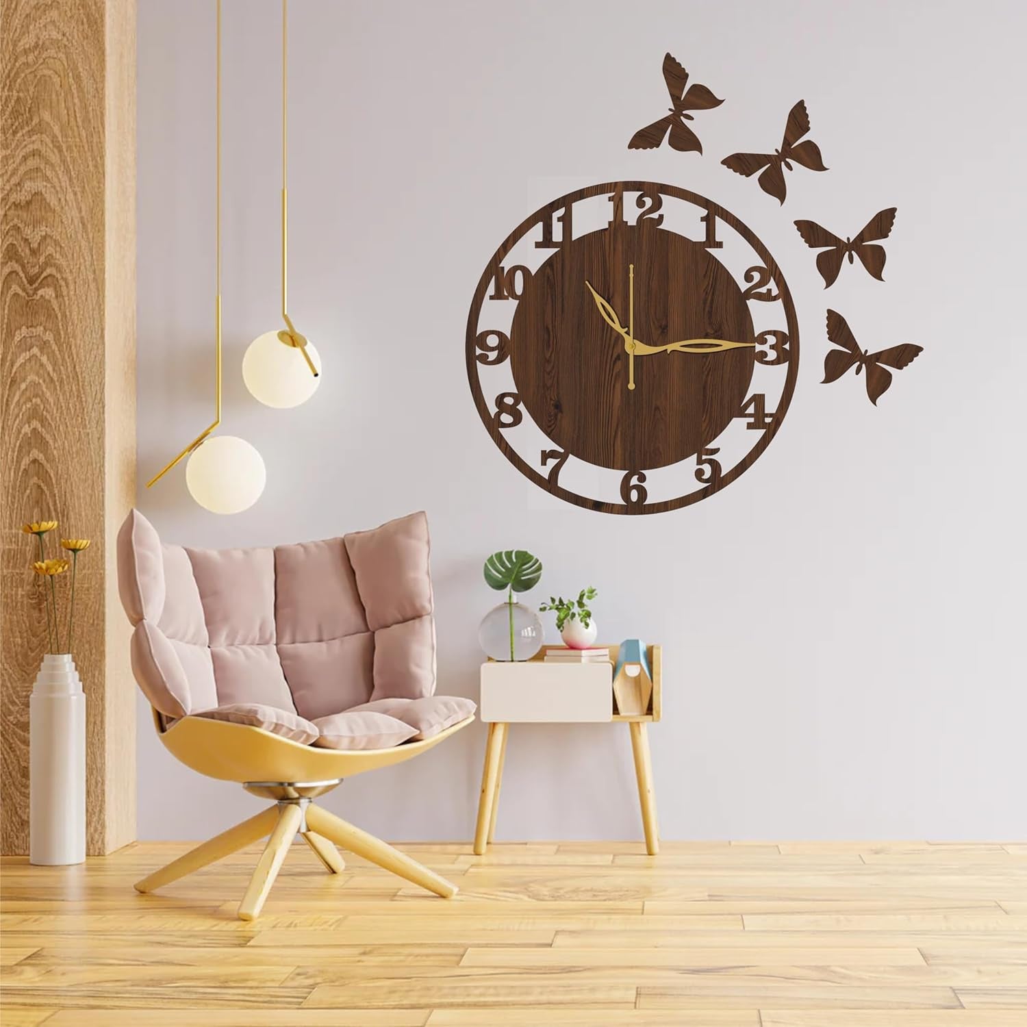 Analog 25 cm X 25 cm Wall Clock (Brown, Without Glass, Standard)