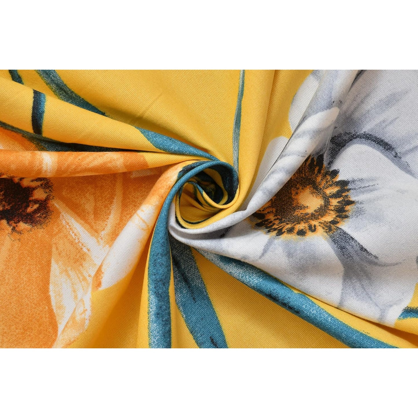 Microfibre Unique Patterns Diwan Set Covers Bedsheet, 2 Bolsters and 5 Cushion Covers (Yellow, Standard) -8 Pcs Set