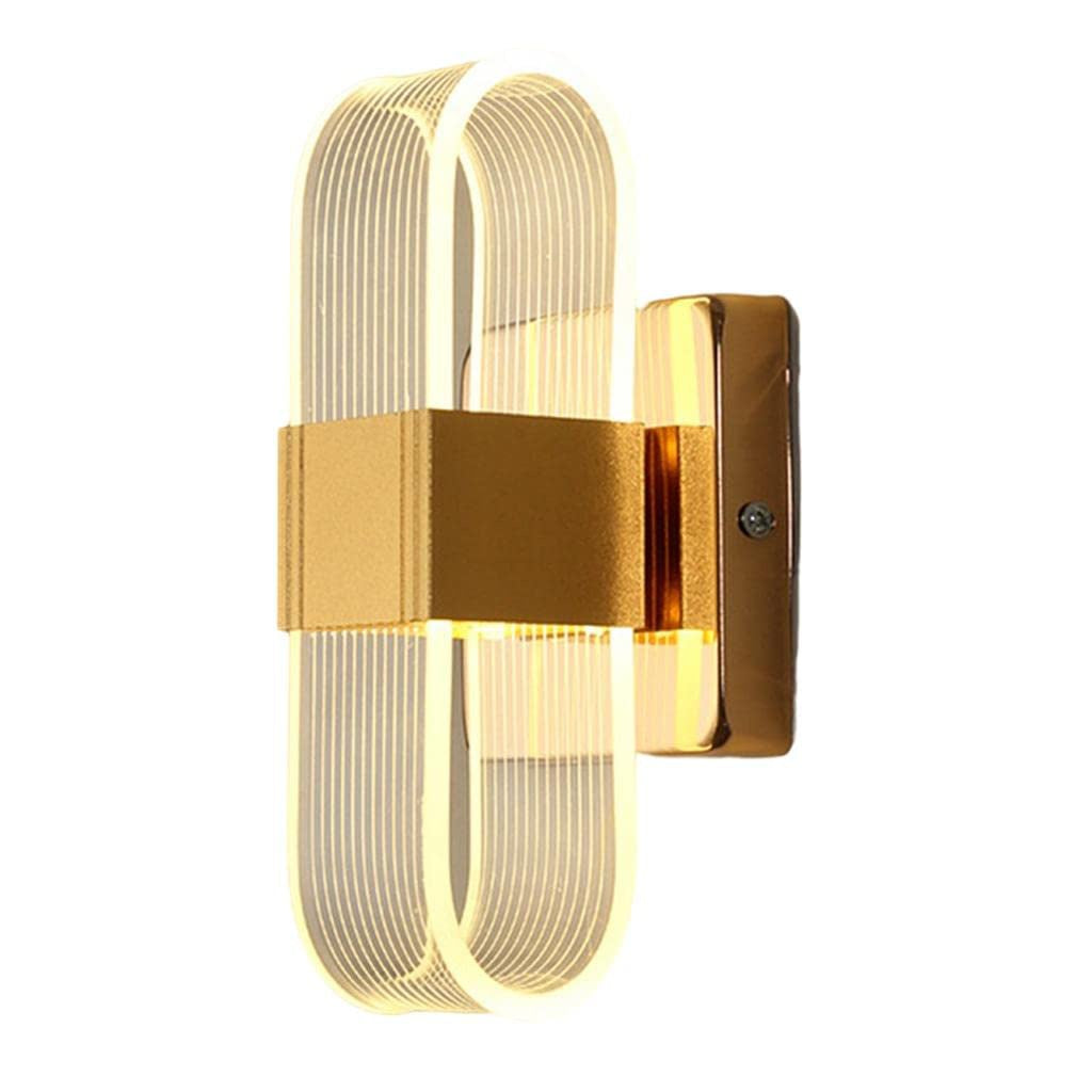 Acrylic Wall Sconce Light Dimmable Lamp – Indoor Gold Stripe Design for Home & Office Lighting