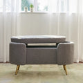 Bouclé Fabric Storage Bench with Golden Legs