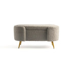 Bouclé Fabric Storage Bench with Golden Legs