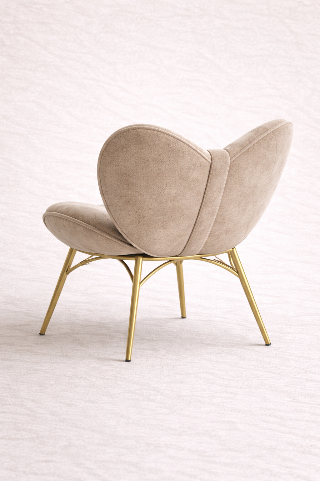 Luxury Butterfly Accent Chair with Gold Metal Legs | Premium Velvet Lounge Chair for Home, Café, Hotel & Office
