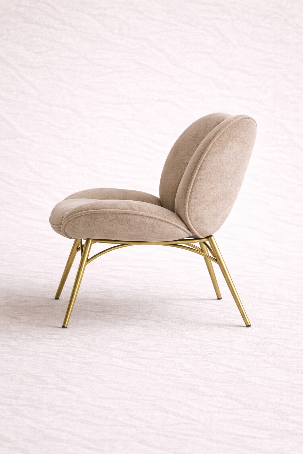 Luxury Butterfly Accent Chair with Gold Metal Legs | Premium Velvet Lounge Chair for Home, Café, Hotel & Office