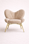Luxury Butterfly Accent Chair with Gold Metal Legs | Premium Velvet Lounge Chair for Home, Café, Hotel & Office