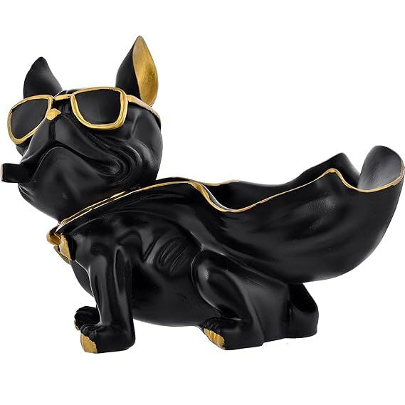 Decorative Bulldog Sculpture with Storage | Modern Dog Figurine with Tray | Unique Home & Living Room Showpiece