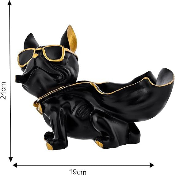 Decorative Bulldog Sculpture with Storage | Modern Dog Figurine with Tray | Unique Home & Living Room Showpiece