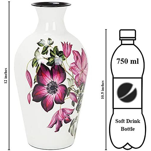 Elegant White Metal Flower Vase by Bright Gifts Crafts