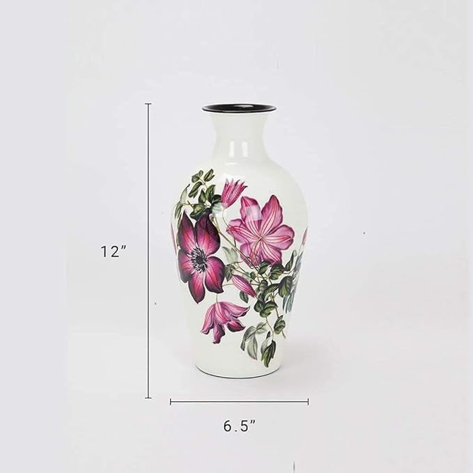 Elegant White Metal Flower Vase by Bright Gifts Crafts