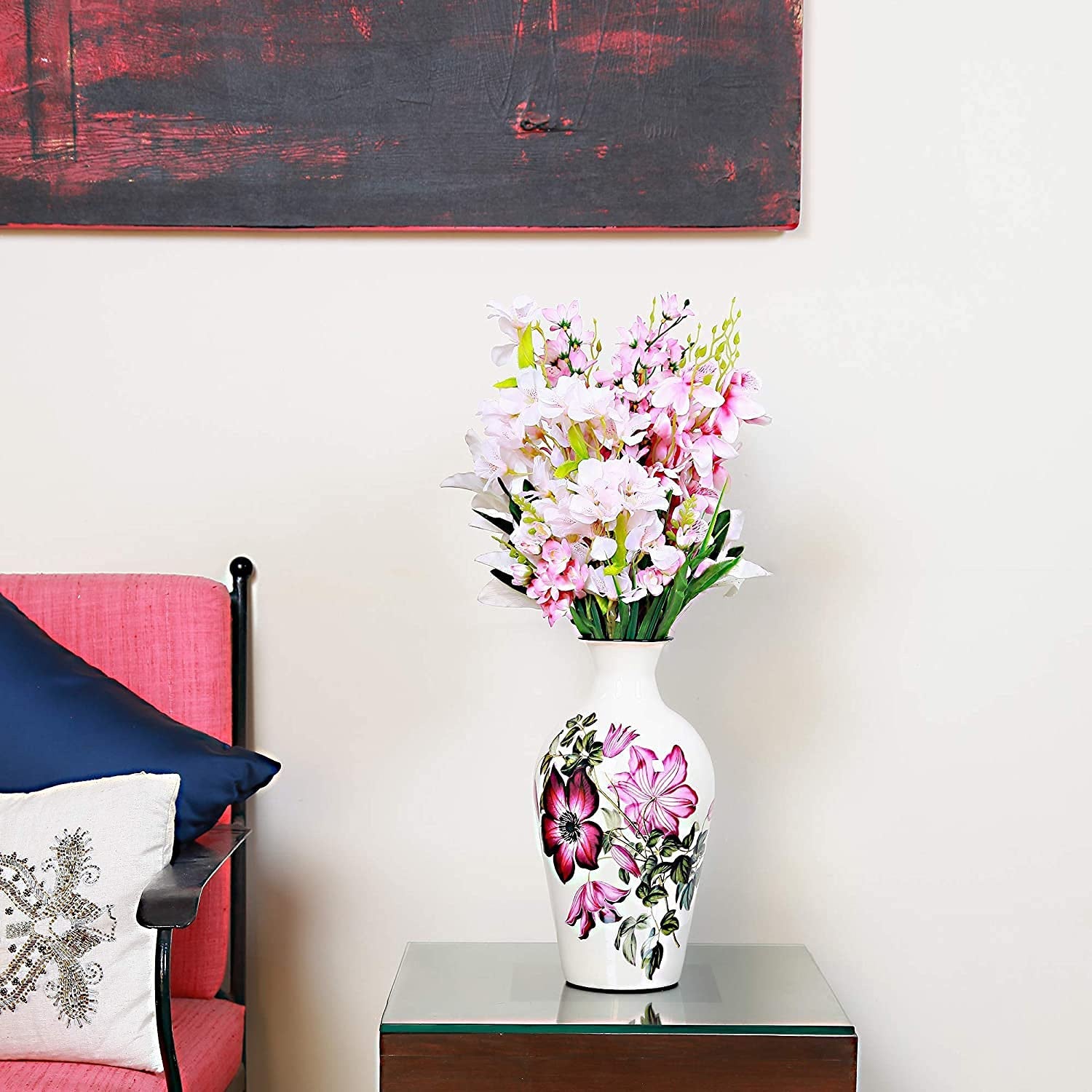 Elegant White Metal Flower Vase by Bright Gifts Crafts