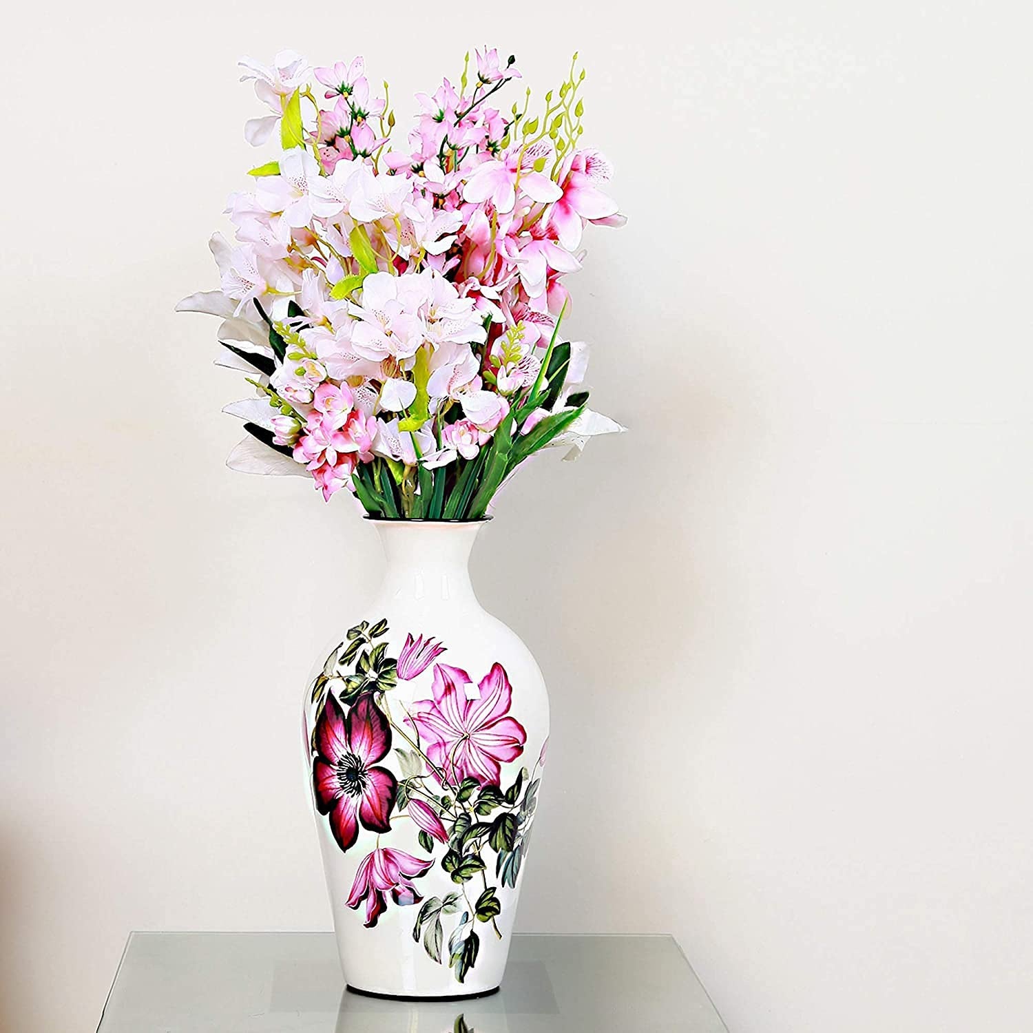 Elegant White Metal Flower Vase by Bright Gifts Crafts