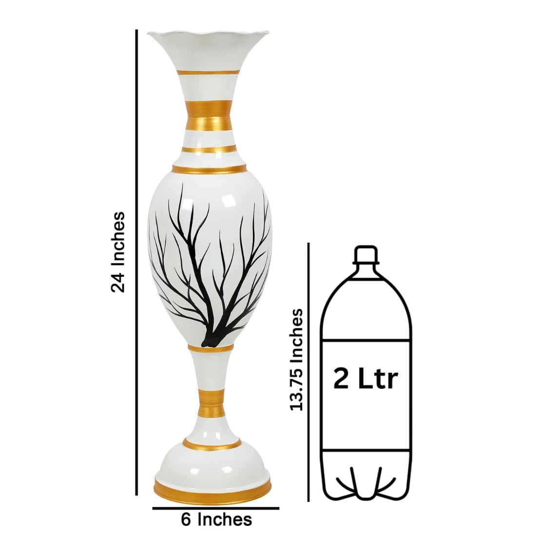 Flower Vase Big Size for Living Room Corner – 25-Inch Multicolor Handmade Iron Decorative Centerpiece