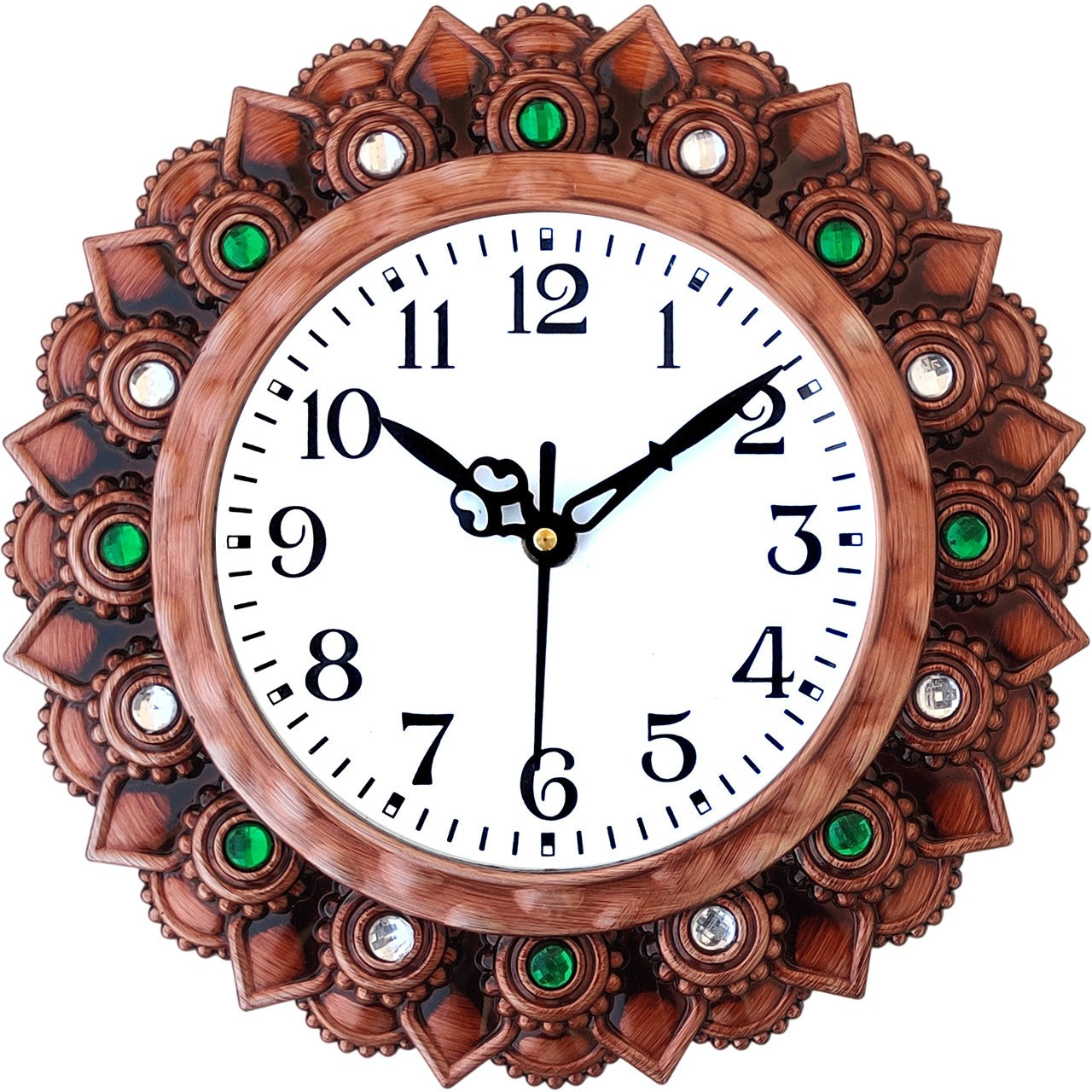 Analog 26 cm X 26 cm Wall Clock (Brown, With Glass, Standard)