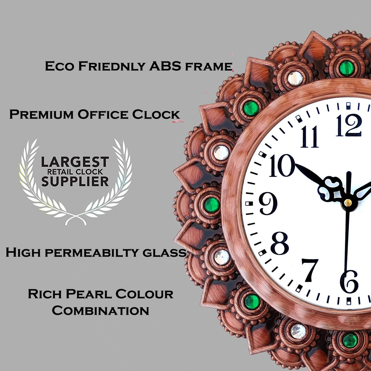 Analog 26 cm X 26 cm Wall Clock (Brown, With Glass, Standard)