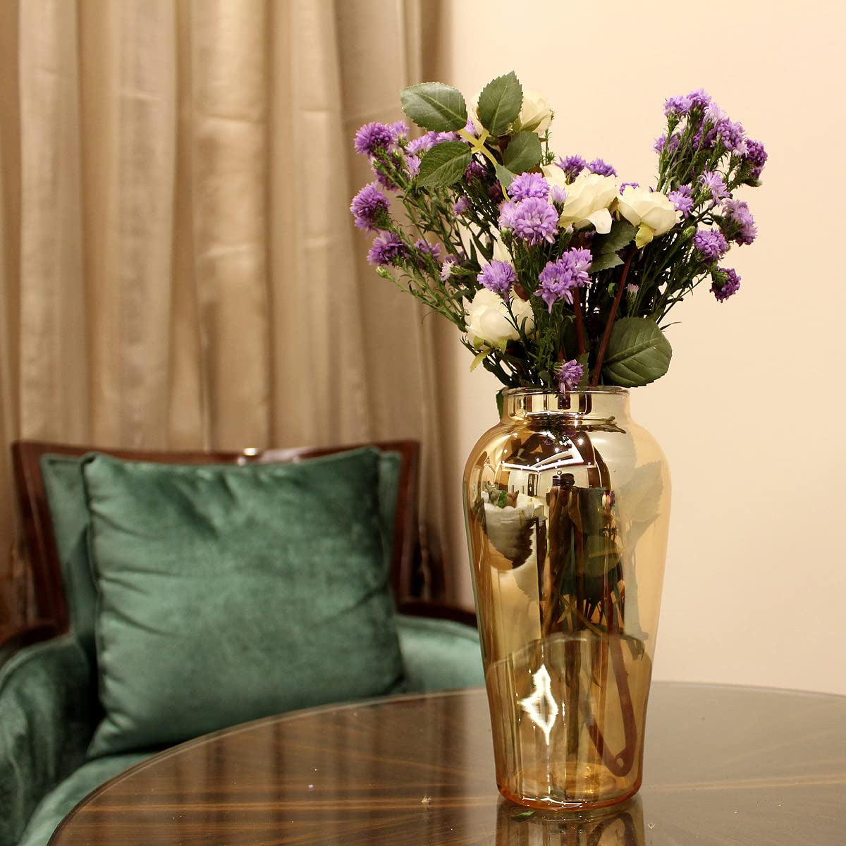 Glass Flower Pot – Crystal Clear Long Glass Vase for Home, Room, Office Décor (8×4.5 inch)