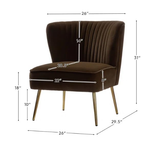 Velvet Accent Chair | Modern Lounge Chair with Gold Metal Legs | Stylish Living Room & Bedroom Seating