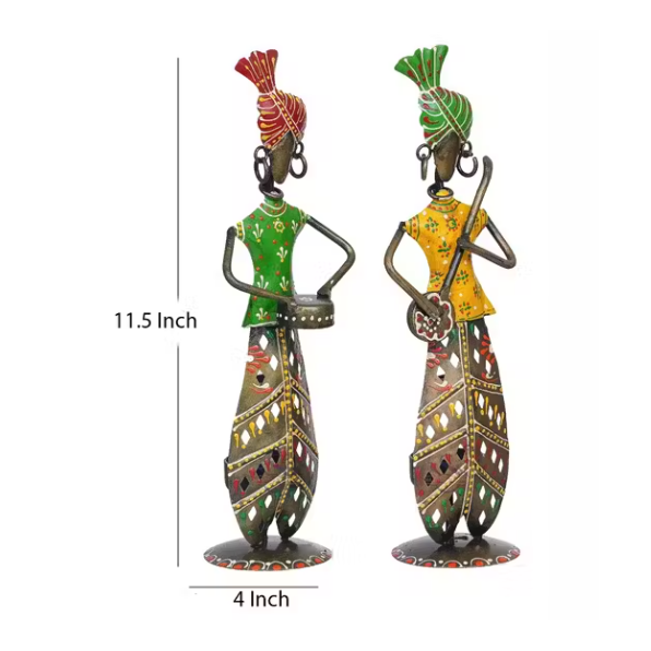 Melodies of Warmth – Metal Musician T-Light Set (Set of 2) | A Symbol of Art, Rhythm & Cozy Ambience