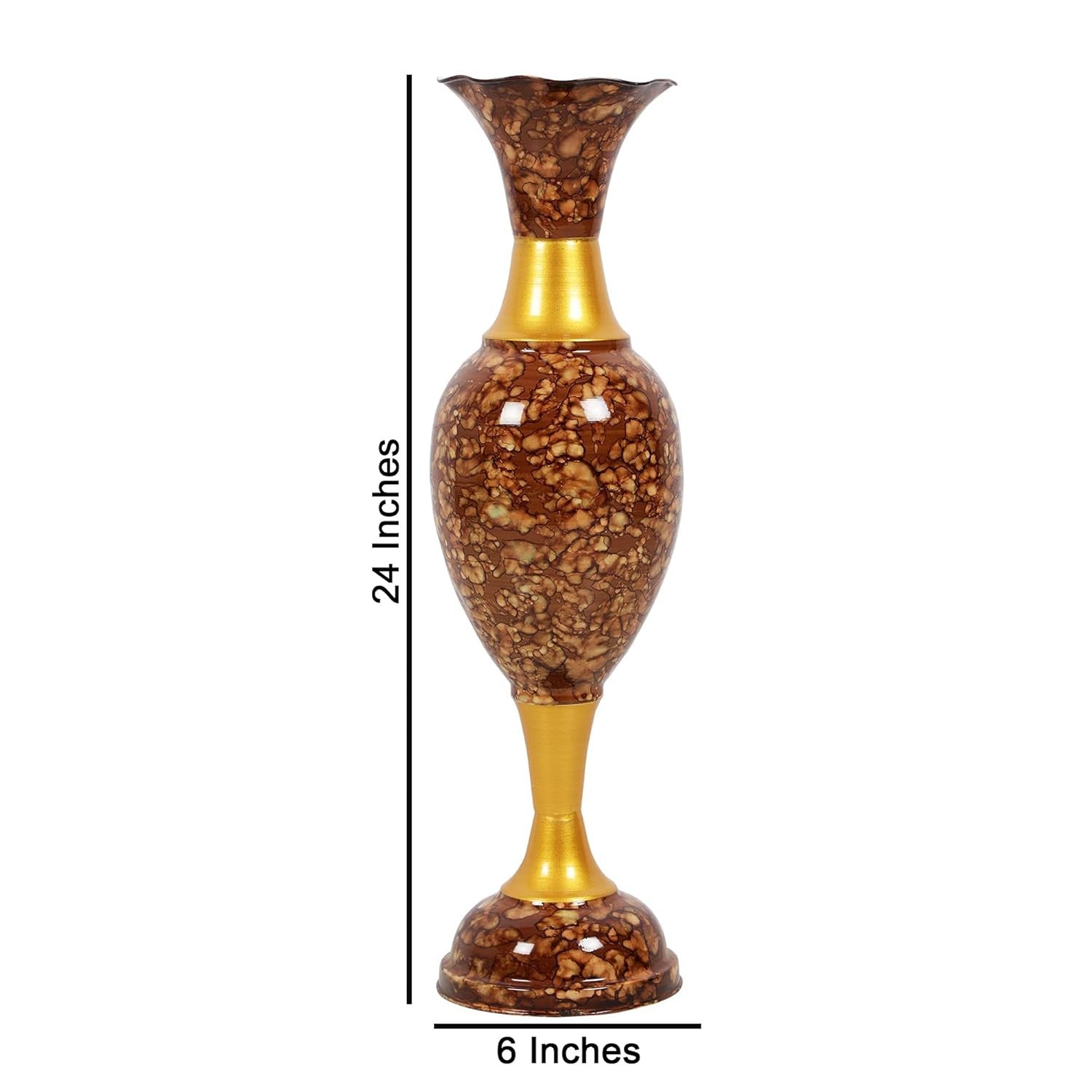 Metal Flower Vase for Living Room Corner | Tall Decorative Iron Pot for Home Décor | Large Floor Vase for Hall, Office & Corner Decoration