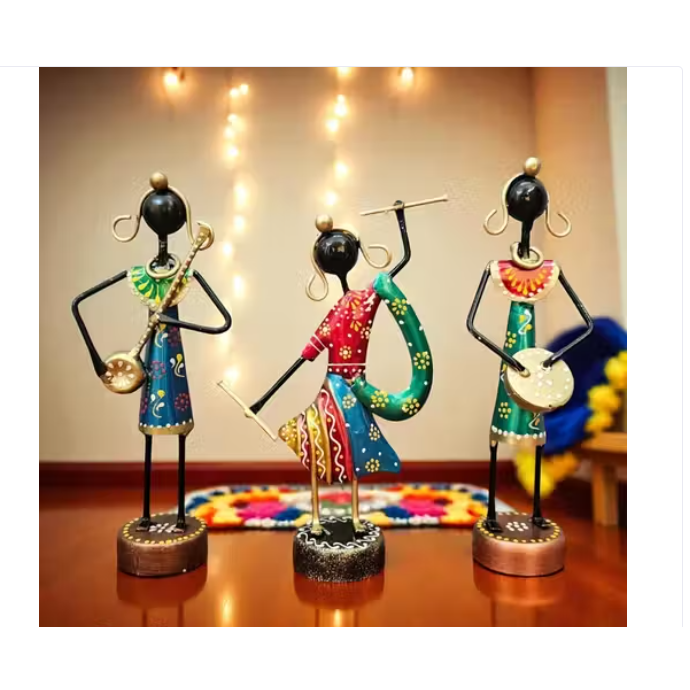 Navratri Musical Trio Combo – Traditional Handcrafted Iron Showpiece