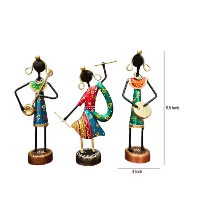 Navratri Musical Trio Combo – Traditional Handcrafted Iron Showpiece