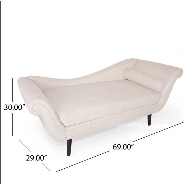 Comfort & Trendy Rosewood 2-Seater Modern Classic Settee Chaise Lounge with Pillow – Blissful Casa (Light Blue Kulfi, Large)