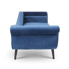Comfort & Trendy Rosewood 2-Seater Modern Classic Settee Chaise Lounge with Pillow – Blissful Casa (Light Blue Kulfi, Large)