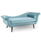 Comfort & Trendy Rosewood 2-Seater Modern Classic Settee Chaise Lounge with Pillow – Blissful Casa (Light Blue Kulfi, Large)