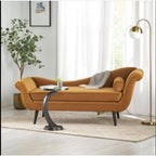 Comfort & Trendy Rosewood 2-Seater Modern Classic Settee Chaise Lounge with Pillow – Blissful Casa (Light Blue Kulfi, Large)