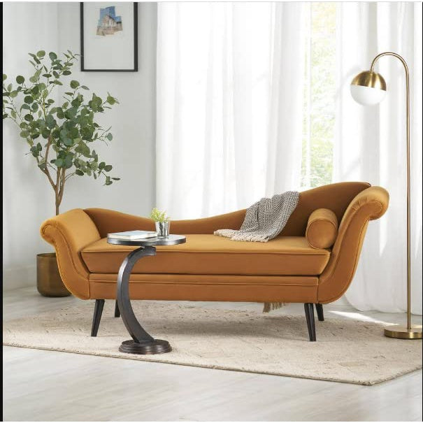 Comfort & Trendy Rosewood 2-Seater Modern Classic Settee Chaise Lounge with Pillow – Blissful Casa (Light Blue Kulfi, Large)