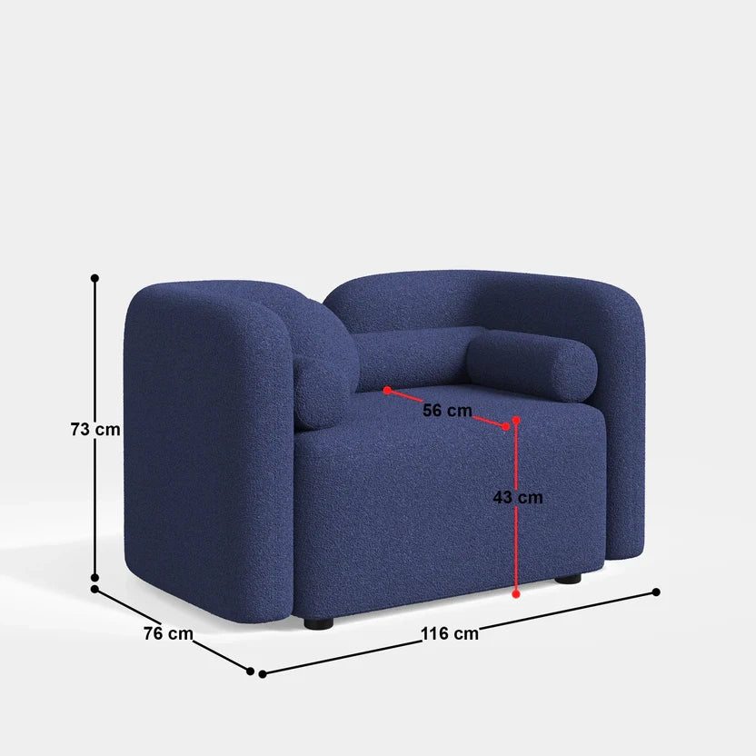 Elegant Curvy 1 Seater Sofa Chair – Cozy Modern Lounger