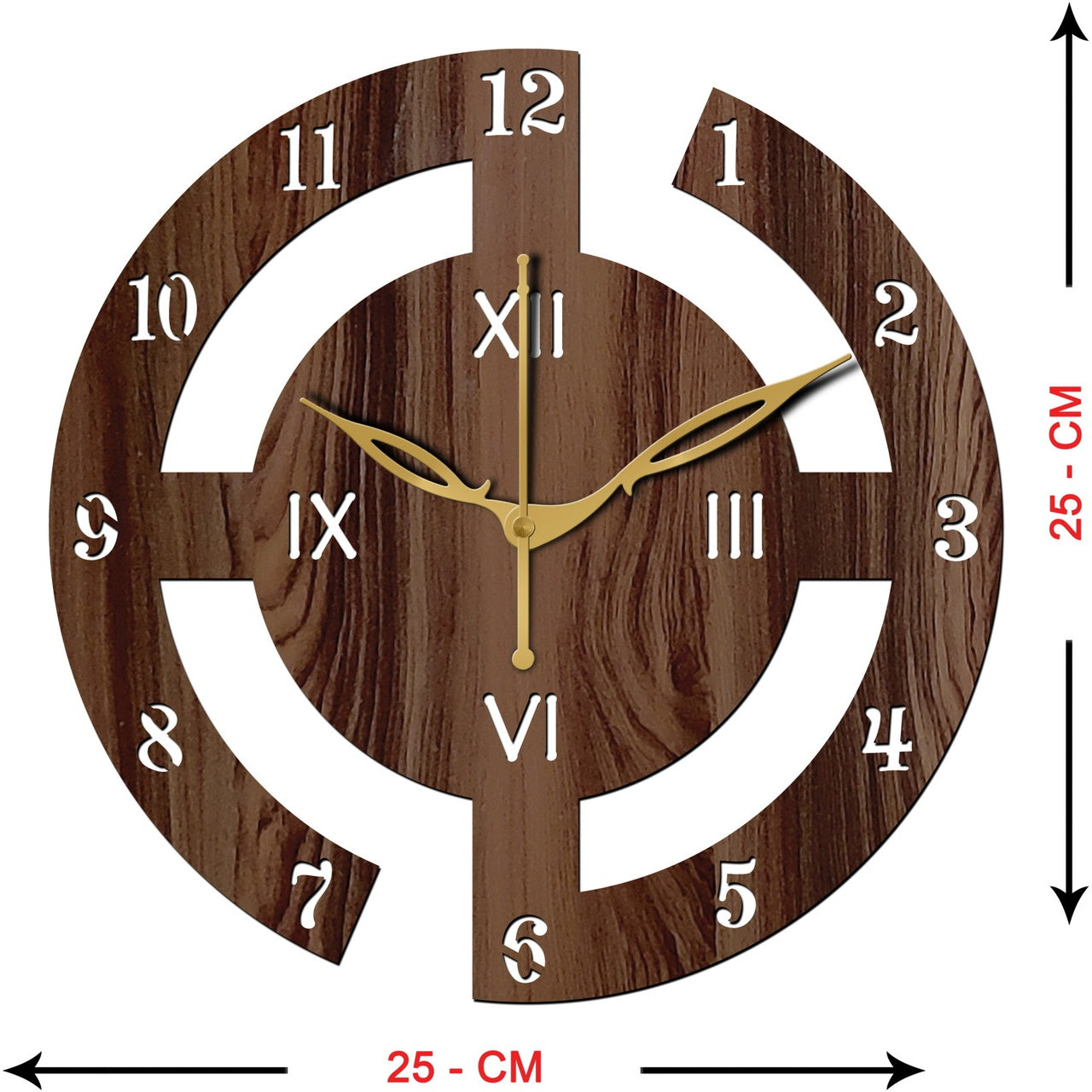 Analog Wooden Wall Clock 25 cm X 25 cm Wall Clock
