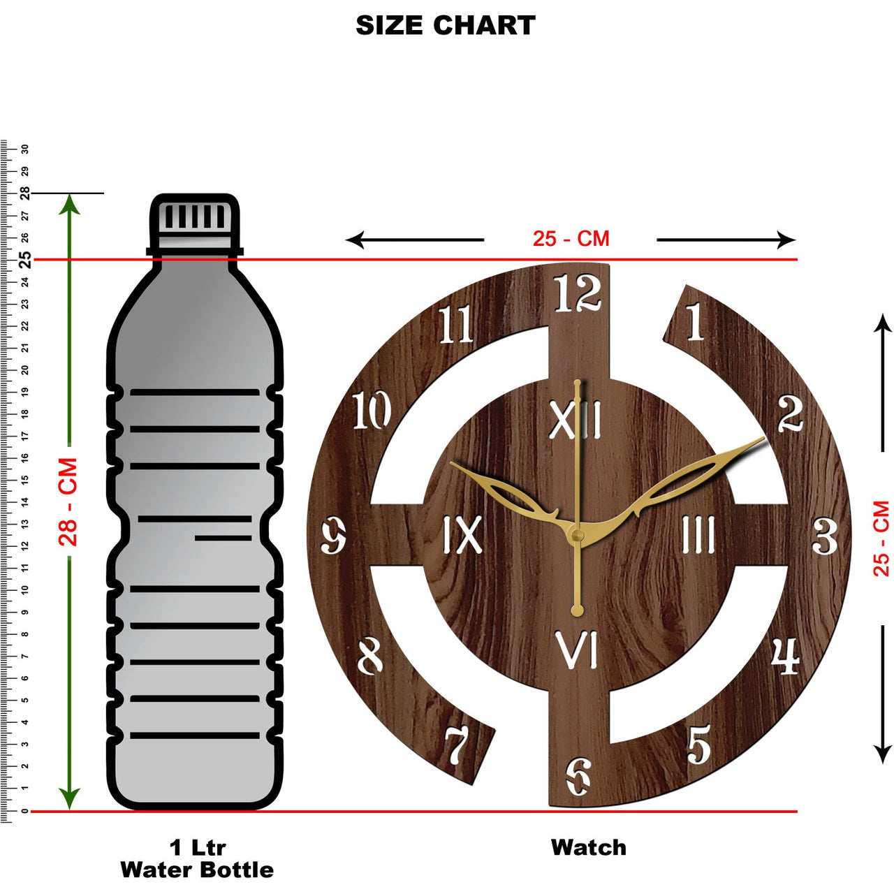 Analog Wooden Wall Clock 25 cm X 25 cm Wall Clock